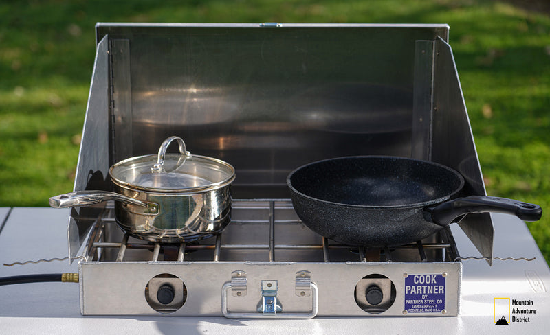 COOK PARTNER 9 SINGLE BURNER STOVE WITH WINDSCREEN — Mule Expedition  Outfitters
