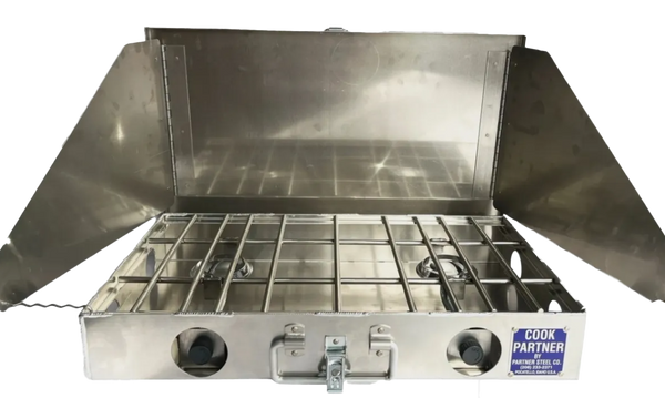 18" 2 Burner Stove with Windscreen, Cook Partner, Partner Steel Co.